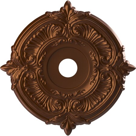 Ekena Millwork Attica PVC Ceiling Medallion (Canopies up to 7 3/4"), 22"OD x 3 1/2"ID x 1"P, Metallic Dark Copper CMP22ATCDC